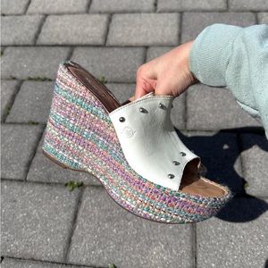 Women’s Platform Multi Colored Espadrille Wedges